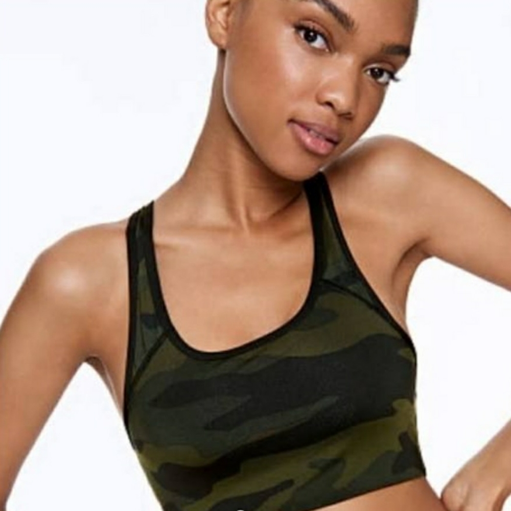 Pink Victoria's Secret Camo Sports Bra